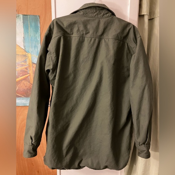 Carhartt Olive Green Canvas Work Jacket with Plaid Lining - Picture 3 of 3